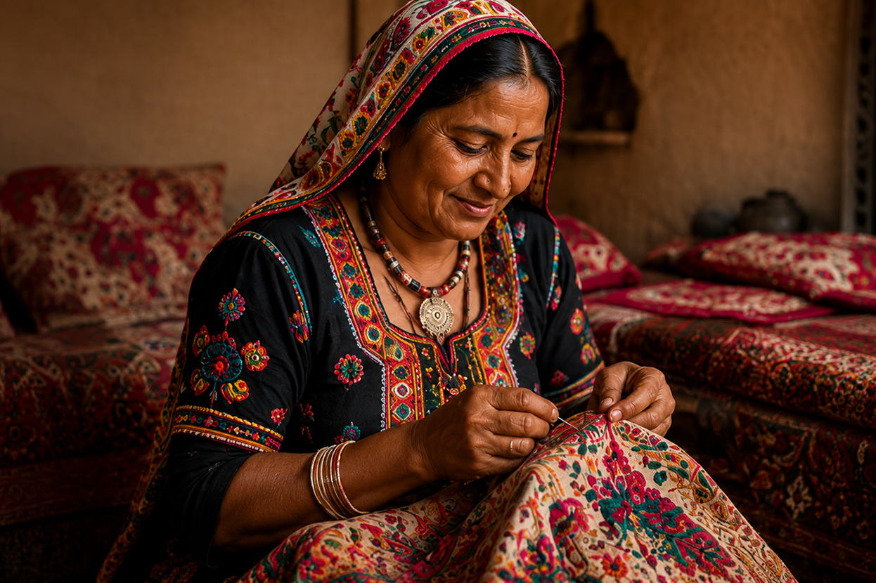 Ajrakhpur Natural Block Print